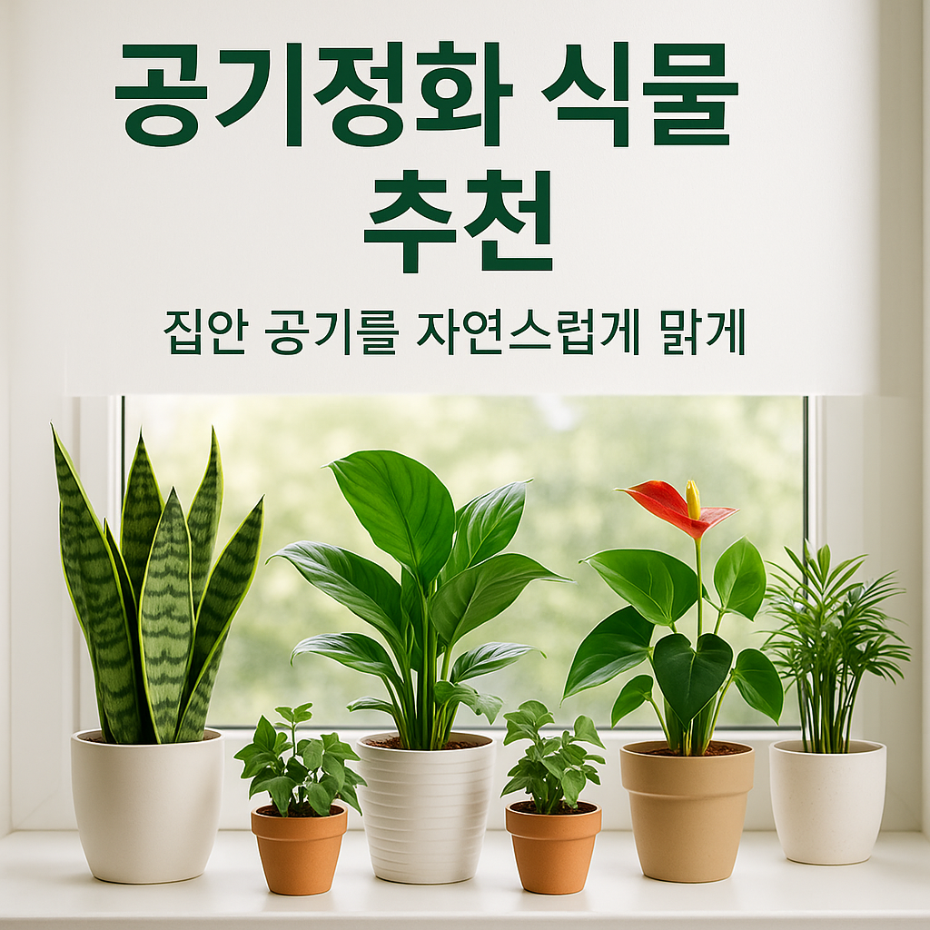 “공기정화 식물 추천 — 산세베리아, 스파티필름, 아이비 관리법”