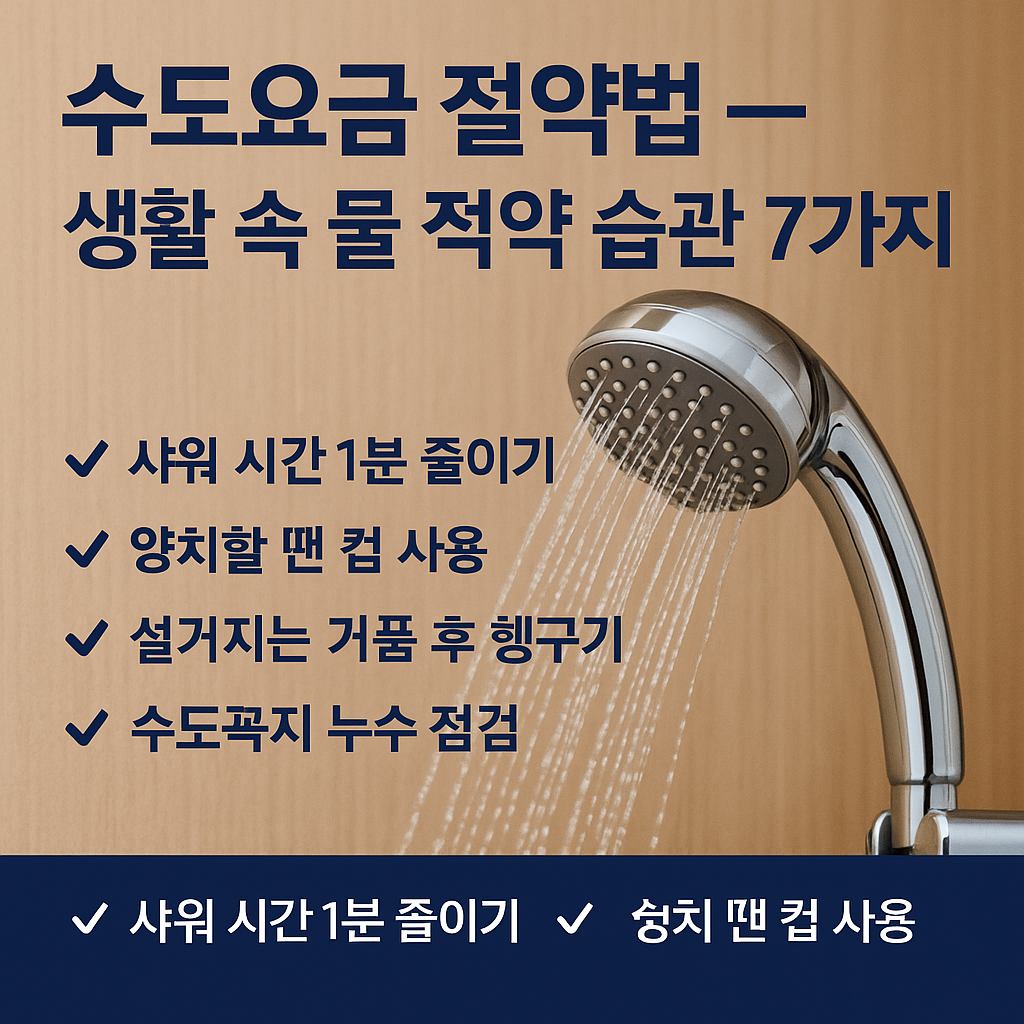 “수도요금 절약법 — 생활 속 물 절약 습관 7가지”